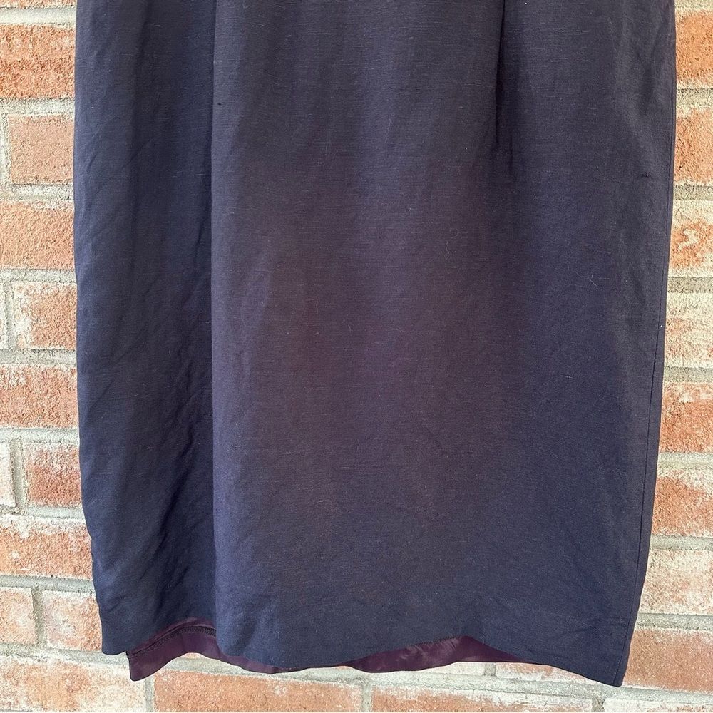 Talbots Linen Blend Button Up Sleeveless Shift Dress Women’s 10 Vintage Navy - Picture 8 of 8